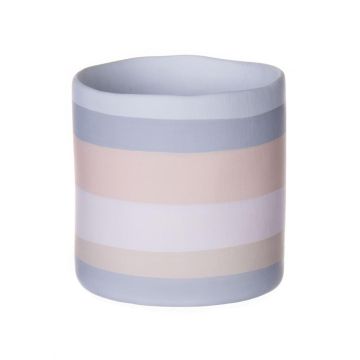 Vaso da fiori ALIOSCHA con motivo, ceramica, rosa-crema-blu, 11,5 cm, Ø 11 cm Vaso da fiori ALIOSCHA con motivo, ceramica, rosa-crema-blu, 11,5 cm, Ø 11 cm