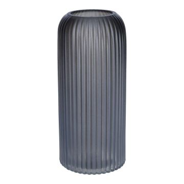 Vaso in vetro ALBURGIS con scanalature, grigio metallizzato, 20 cm, Ø 8,7 cm Vaso in vetro ALBURGIS con scanalature, grigio metallizzato, 20 cm, Ø 8,7 cm