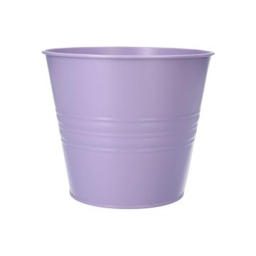 Vaso rotondo MICOLATO con scanalature, zinco, lilla, 16 cm, Ø 18,5 cm