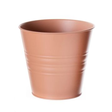 Vaso rotondo MICOLATO con scanalature, zinco, terracotta, 12 cm, Ø 13,5 cm