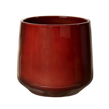 Vaso da fiori ZIOKA in ceramica, rosso merlot, 26 cm, Ø 29 cm