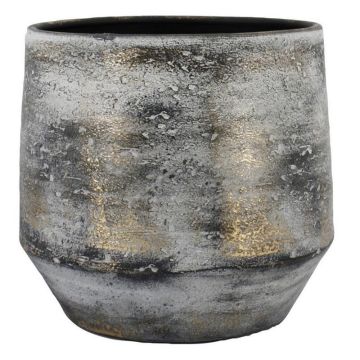 Coprivaso in ceramica SEJAL, maculato, grigio-oro, 25 cm, Ø 27 cm
