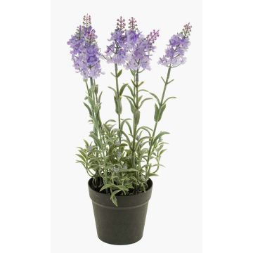 Lavanda finta LOUISE in vaso decorativo, viola chiaro, 30cm, Ø3cm