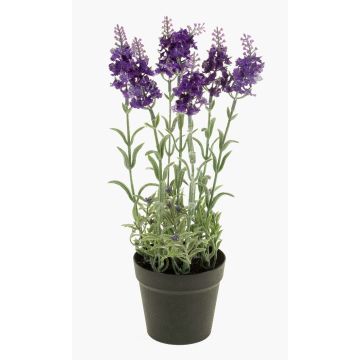 Lavanda finta LOUISE in vaso decorativo, viola scuro, 30cm, Ø3cm