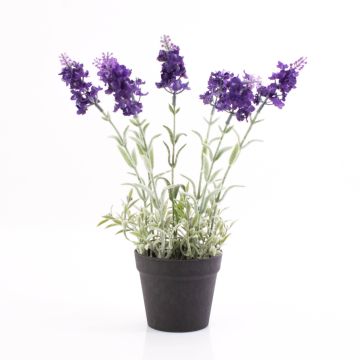 Lavanda finta LOUISE in vaso decorativo, viola scuro, 30cm, Ø3cm