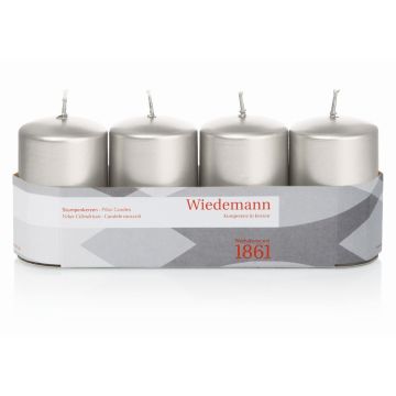 Corona dell'Avvento con candele JENARO, 4 pezzi, argento, 8 cm, Ø 5 cm, 18 h - Made in Germany