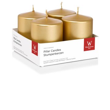 Ghirlanda dell'Avvento con candele JENARO, 4 pezzi, oro, 8 cm, Ø 6 cm, 29 h - Made in Germany