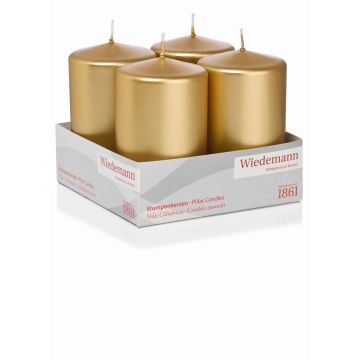 Corona dell'Avvento con candele JENARO, 4 pezzi, oro, 10 cm, Ø 6 cm, 33 h - Made in Germany