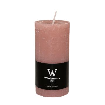 Candela a pilastro AURORA, legno di rosa, 12cm, Ø5,8cm, 42h - Made in Germany