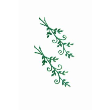Decorazione in cera rami WITALINA, 2 pezzi, verde scuro, 8x3 cm