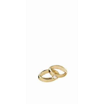 Ornamento in cera Fedi nuziali AKONY con pietra, oro lucido, 1,8x3,5 cm