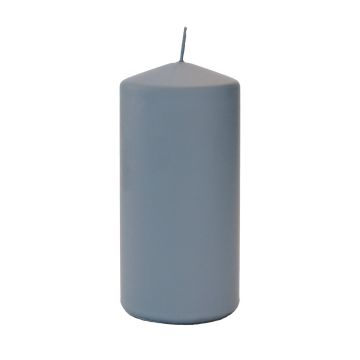 Candela a colonna LYCANTHIA, Frosted Pastel, grigio, 15 cm, Ø 7 cm, 63 h