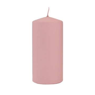 Candela a colonna LYCANTHIA, Frosted Pastel, rosa antico, 15 cm, Ø 7 cm, 63 h