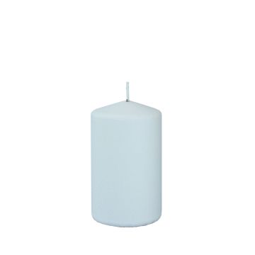 Candela a colonna LYCANTHIA, Frosted Pastel, azzurro, 10 cm, Ø 6 cm, 33 h
