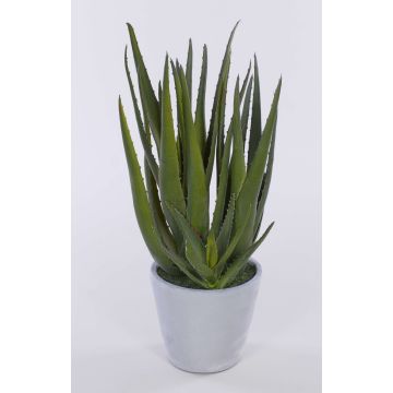 Aloe sintetico NAMIKA, in vaso di cemento, verde, 40cm, Ø20cm