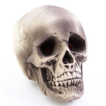 Teschio per decorazione di Halloween MATTY, beige-grigio, LED, 21x15x16cm Teschio per decorazione di Halloween MATTY, beige-grigio, LED, 21x15x16cm