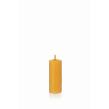 Candela a pilastro di cera d'api BABETTE, giallo-naturale, 10cm, Ø4cm, 20h - Made in Germany
