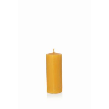 Candela a pilastro di cera d'api BABETTE, giallo-naturale, 12cm, Ø5cm, 36h - Made in Germany
