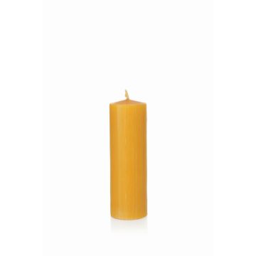 Candela a pilastro di cera d'api BABETTE, giallo-naturale, 15cm, Ø5cm, 45h - Made in Germany