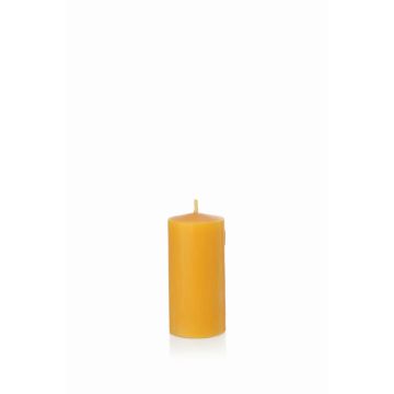 Candela a pilastro di cera d'api BABETTE, giallo-naturale, 10cm, Ø6cm, 43h - Made in Germany