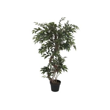 Ficus exotica di plastica MIYU, tronchi naturali, verde, 130cm