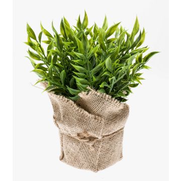Pungitopo finto VITUS, in sacco di juta , verde, 22cm, Ø24cm Pungitopo finto VITUS, in sacco di juta , verde, 22cm, Ø24cm