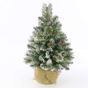 Abete finto RIGA, con pigne, sacco di iuta, bianco, 90cm, Ø50cm Abete finto RIGA, con pigne, sacco di iuta, bianco, 90cm, Ø50cm