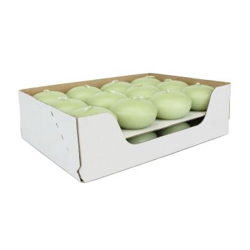 Set di 24 candele galleggianti ORNELLA, verde pastello, 2,8cm, Ø4,5cm, 4h