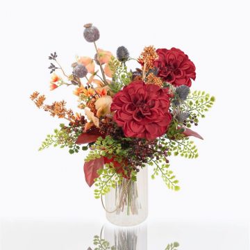 Bouquet artificiale autunnale HELENA, dalia, rosso, 40cm, Ø35cm Bouquet artificiale autunnale HELENA, dalia, rosso, 40cm, Ø35cm