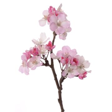 Ramo di melo sintetico OCHUKO, con fiori, fucsia-bianco, 35cm, Ø1,5-4cm