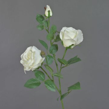Ramo di rose artificiale ARIANE, bianco, 75cm, Ø7-10cm