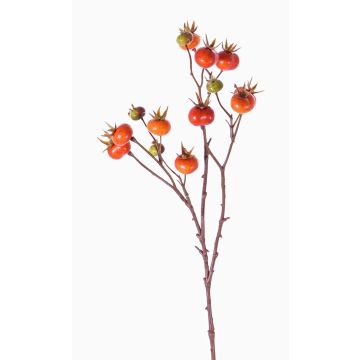 Rosa villosa finta GERDA, con frutti, arancione, 65cm