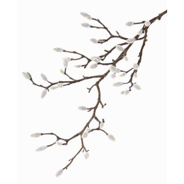 Ramo di magnolia artificiale KOTORI, bianco, grigio, 75cm, Ø0,5-1cm Ramo di magnolia artificiale KOTORI, bianco, grigio, 75cm, Ø0,5-1cm