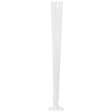 Grande vaso da terra sottile WANJA, vetro, piedistallo, trasparente, 80 cm, Ø 11 cm