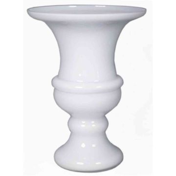 Vaso su piedistallo a forma di coppa SONJA, vetro, bianco, 34 cm, Ø 25 cm Vaso su piedistallo a forma di coppa SONJA, vetro, bianco, 34 cm, Ø 25 cm