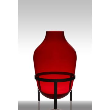 Vaso in vetro per fiori su supporto CAMILO, rosso, 50 cm, Ø 29 cm Vaso in vetro per fiori su supporto CAMILO, rosso, 50 cm, Ø 29 cm