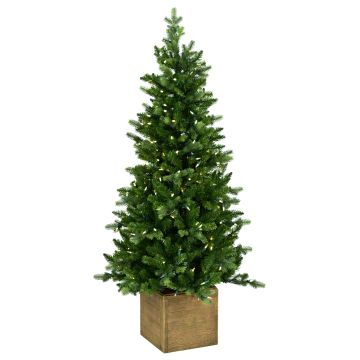 Abete finto OMAHA SPEED DELUXE, vaso di legno, LEDs, 135cm, Ø65cm Abete finto OMAHA SPEED DELUXE, vaso di legno, LEDs, 135cm, Ø65cm
