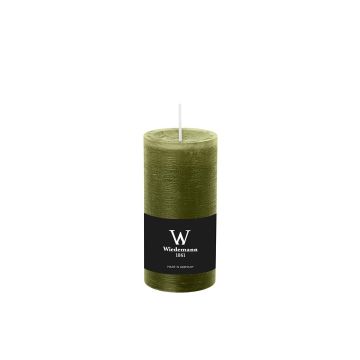 Candela a blocco per lanterna AURORA, verde oliva, 12cm, Ø5,8cm, 42h - Made in Germany Candela a blocco per lanterna AURORA, verde oliva, 12cm, Ø5,8cm, 42h - Made in Germany