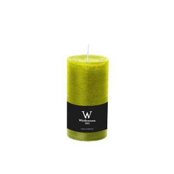 Candela a blocco per lanterna AURORA, verde mela, 13cm, Ø6,8cm, 54h - Made in Germany