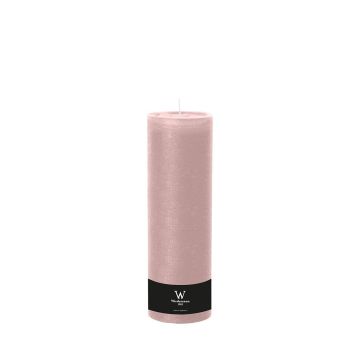 Candela a blocco per lanterna AURORA, rosa chiaro, 30cm, Ø10cm, 200h - Made in Germany