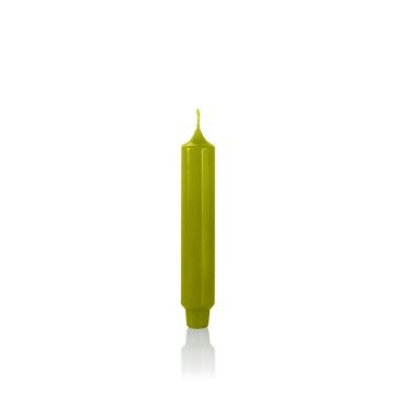 Candela decorativa ARIETTA, base a cono, verde, 16.4cm, Ø2.8cm, 6h - Made in Germany