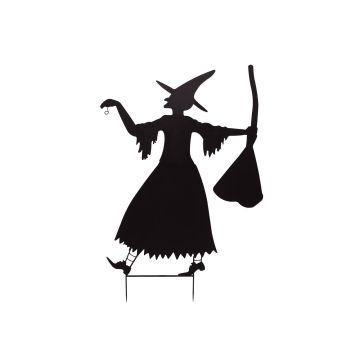 Decorazione di Halloween silhouette strega SPOOKY WITCH, metallo, nero, 140cm Decorazione di Halloween silhouette strega SPOOKY WITCH, metallo, nero, 140cm