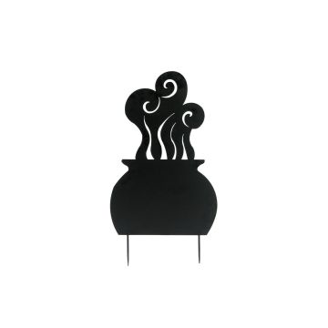 Decorazione di Halloween silhouette calderone SPOOKY CAULDRON, metallo, nero, 83 cm