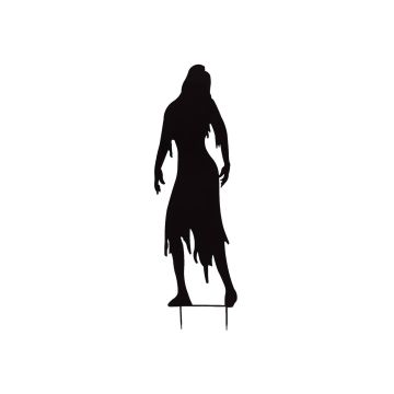 Decorazione di Halloween Silhouette Donna SPOOKY ZOMBIE, metallo, nero, 135 cm