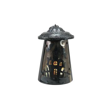 Decorazione di Halloween lanterna / lampada COSMO con portacandela, casa stregata, 23cm Decorazione di Halloween lanterna / lampada COSMO con portacandela, casa stregata, 23cm