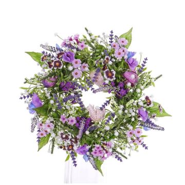Ghirlanda artificiale FEDORA, lavanda, cicerchia, lilla, Ø30cm