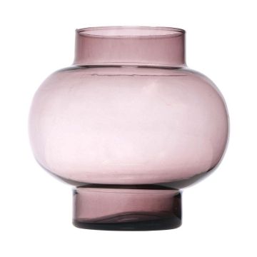 Vaso rotondo di vetro RAINIERO, riciclato, viola-trasparente, 26cm, Ø26cm