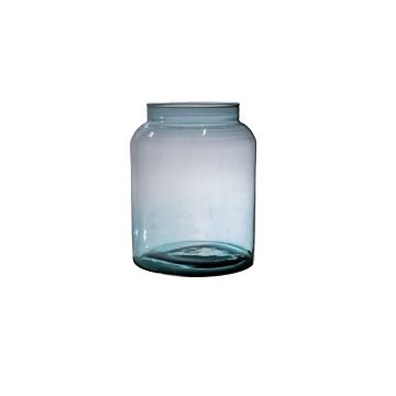Vaso decorativo MARTITA in vetro, riciclato, blu-trasparente, 25cm, Ø19cm