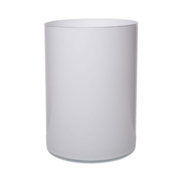 Vaso di vetro a cilindro SANYA EARTH, bianco, 25 cm, Ø18 cm