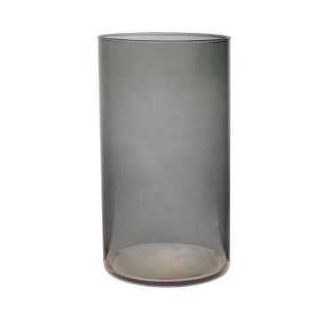 Vaso di vetro a cilindro SANYA EARTH, grigio scuro-trasparente, 30 cm, Ø16 cm